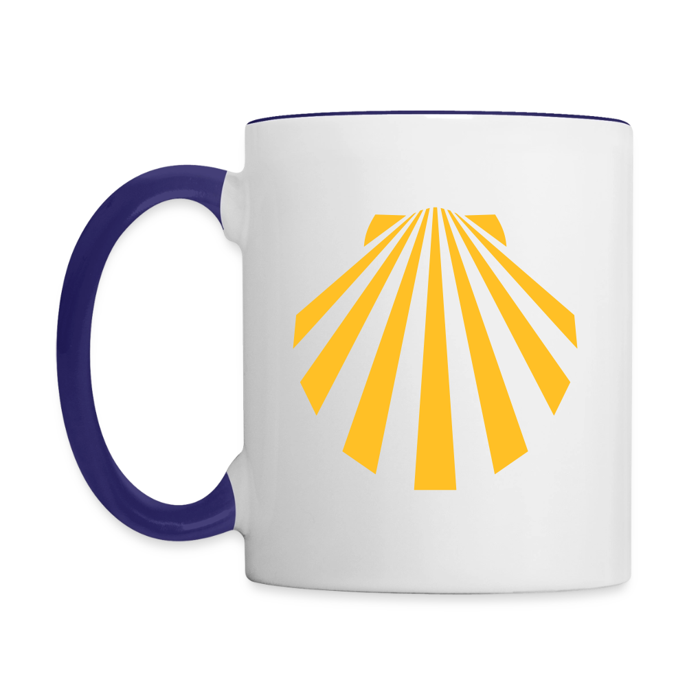 Tasse: Jakobsmuschel gelb - Weiß/Kobaltblau