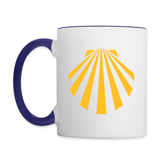 Tasse: Jakobsmuschel gelb - Weiß/Kobaltblau