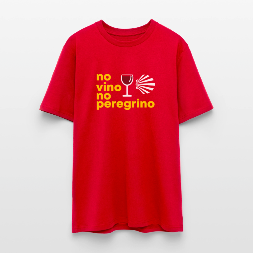 T-Shirt: no vino no peregrino - 180g/m2 - Rot