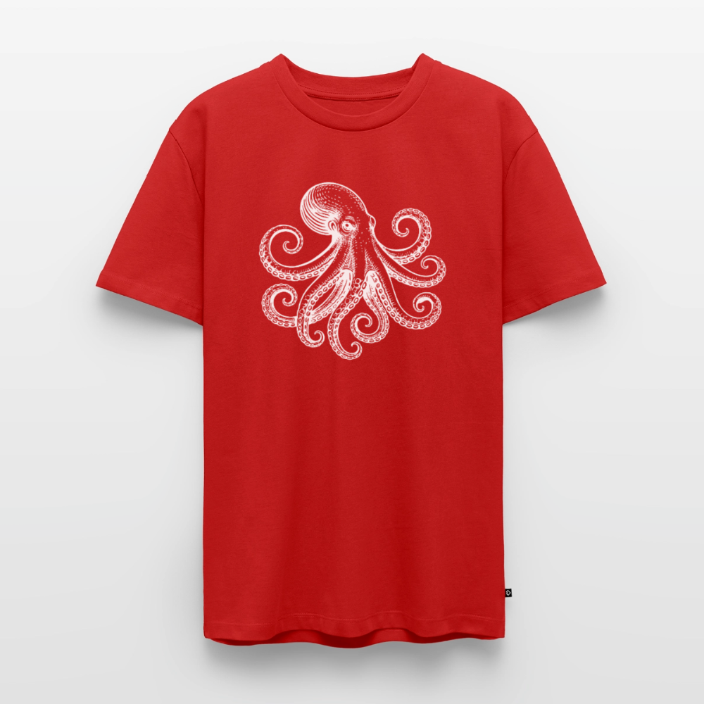 Männer Premium T-Shirt: Pulpo white - Rot