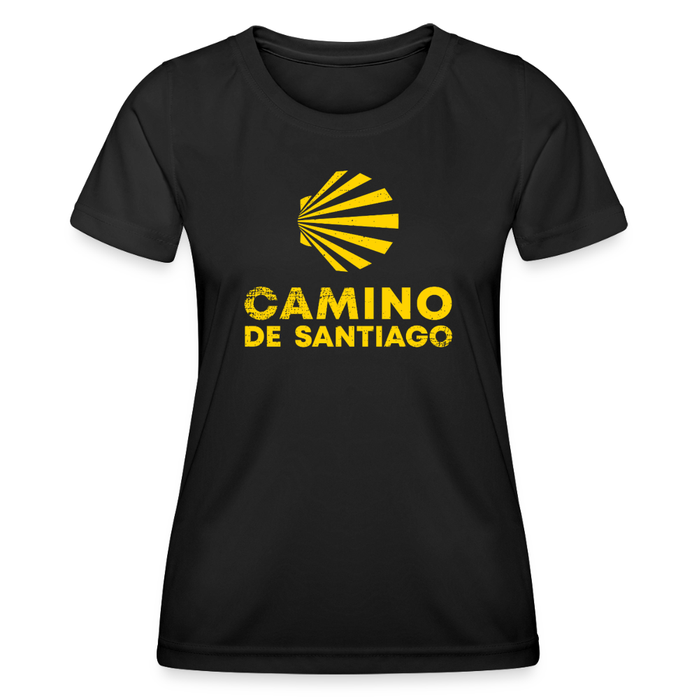 Frauen Funktions-T-Shirt: Camino de Santiago - Viera - Schwarz