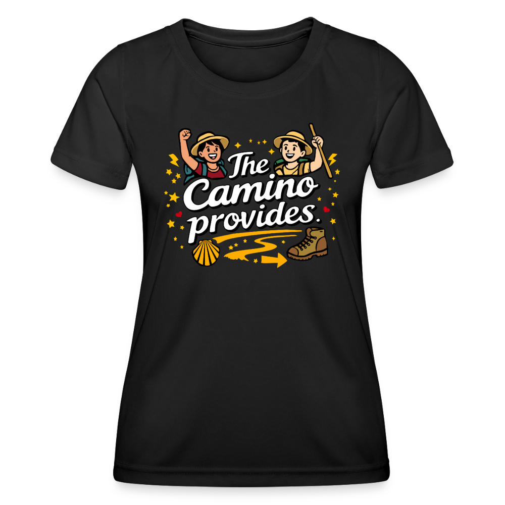 Frauen Funktions-T-Shirt: The Camino provides - Schwarz