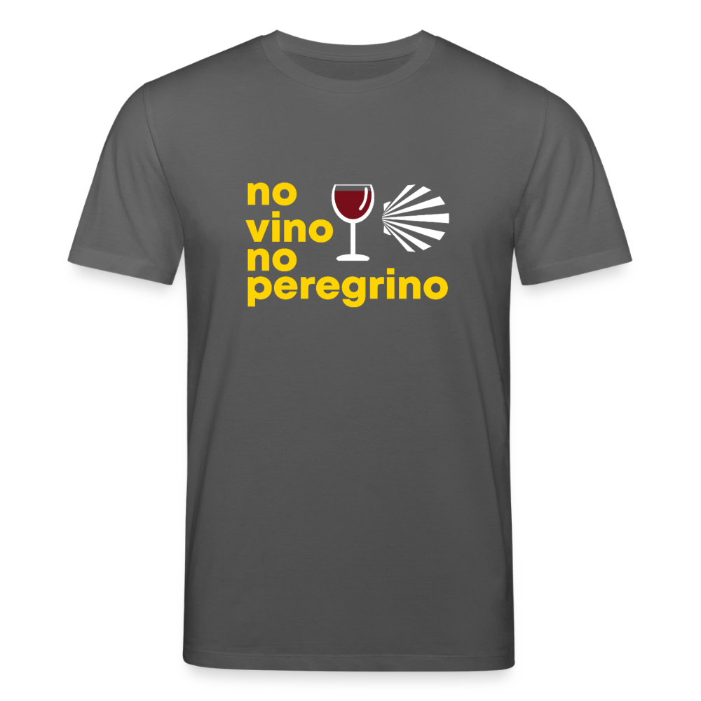T-Shirt: no vino no peregrino - 180g/m2 - Anthrazit
