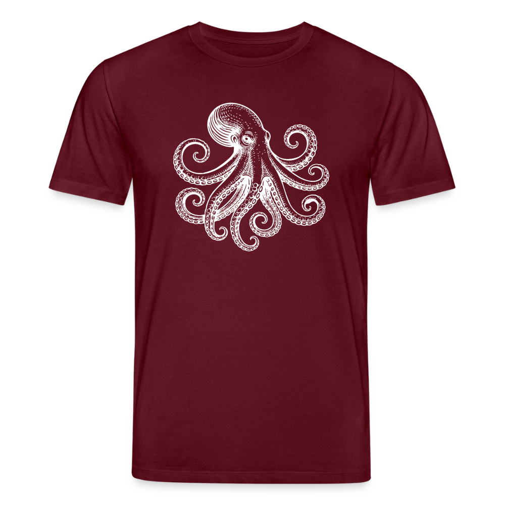 T-Shirt: Pulpo white - Burgunderrot