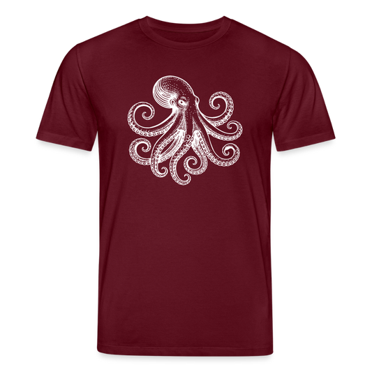 T-Shirt: Pulpo white - Burgunderrot