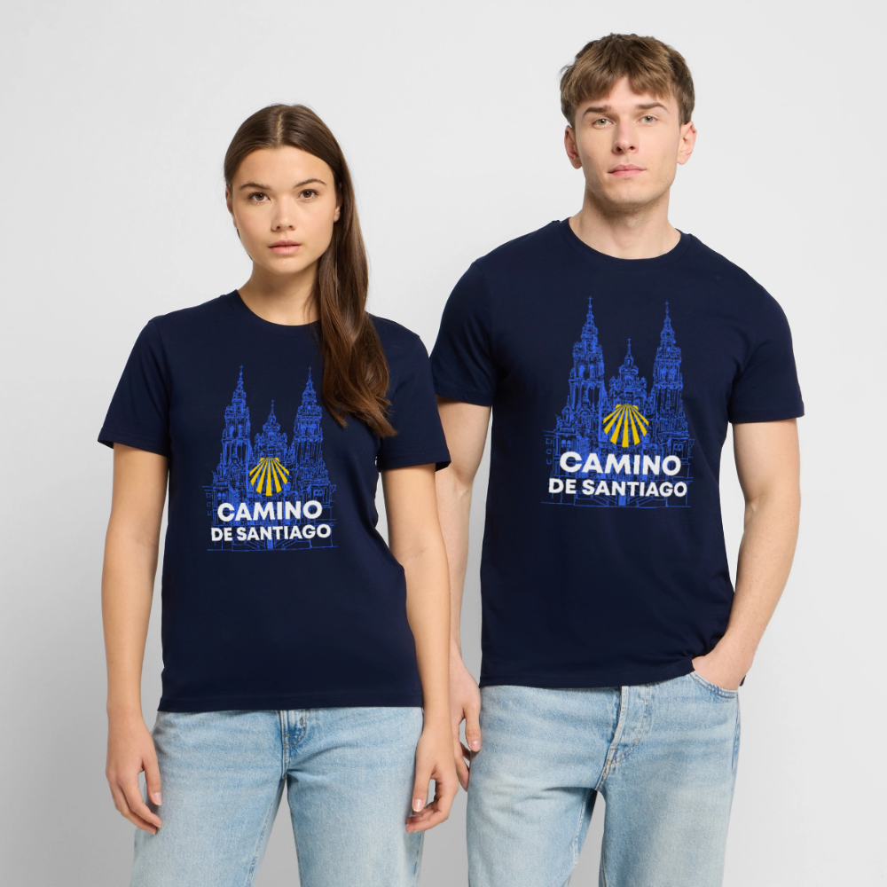 T-Shirt: Camino de Santiago Cathedral - 180g/m2 - Navy