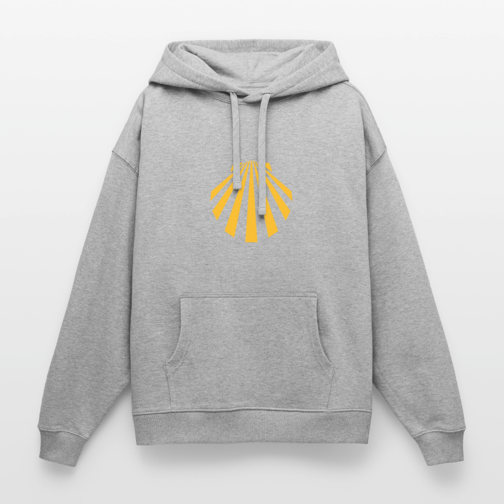 Oversized Unisex Hoodie - Viera Jakobsmuschel - Grau meliert