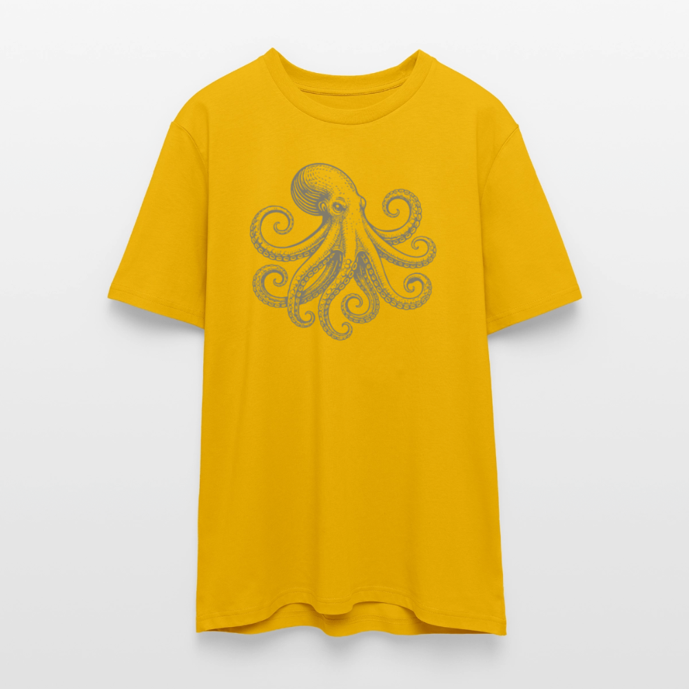 T-Shirt: Pulpo grau - Spektralgelb