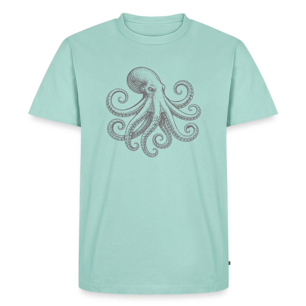 Männer Premium T-Shirt: Pulpo grey - Mint 