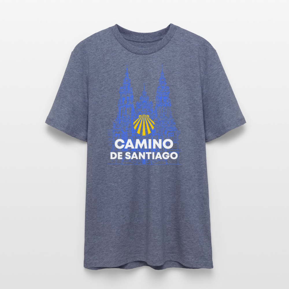 T-Shirt: Camino de Santiago Cathedral - 180g/m2 - Dunkelblau meliert