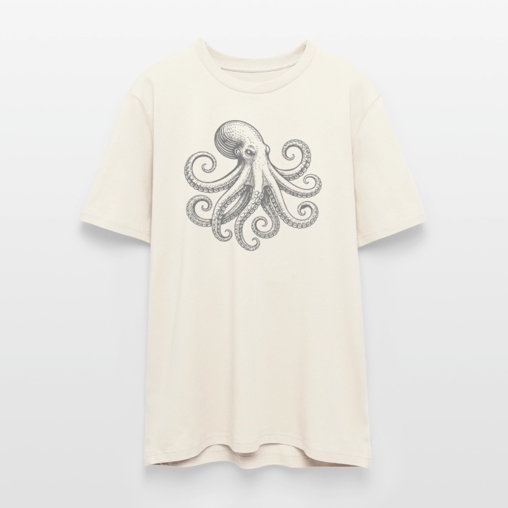 T-Shirt: Pulpo grau - Naturweiß 
