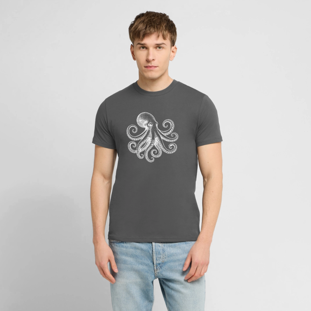T-Shirt: Pulpo white - Anthrazit