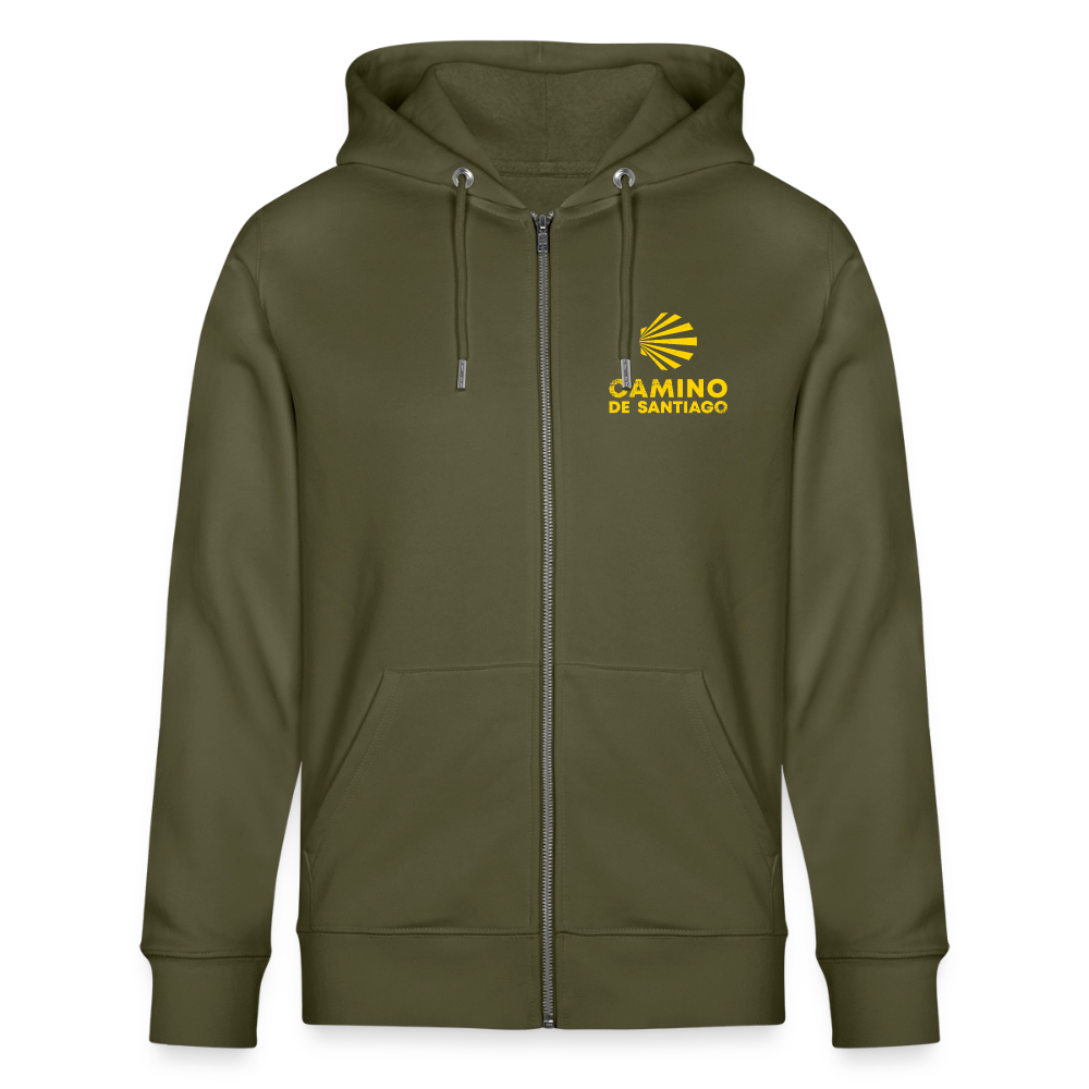 Hoodie unisex ZIP: Camino de Santiago - Khaki