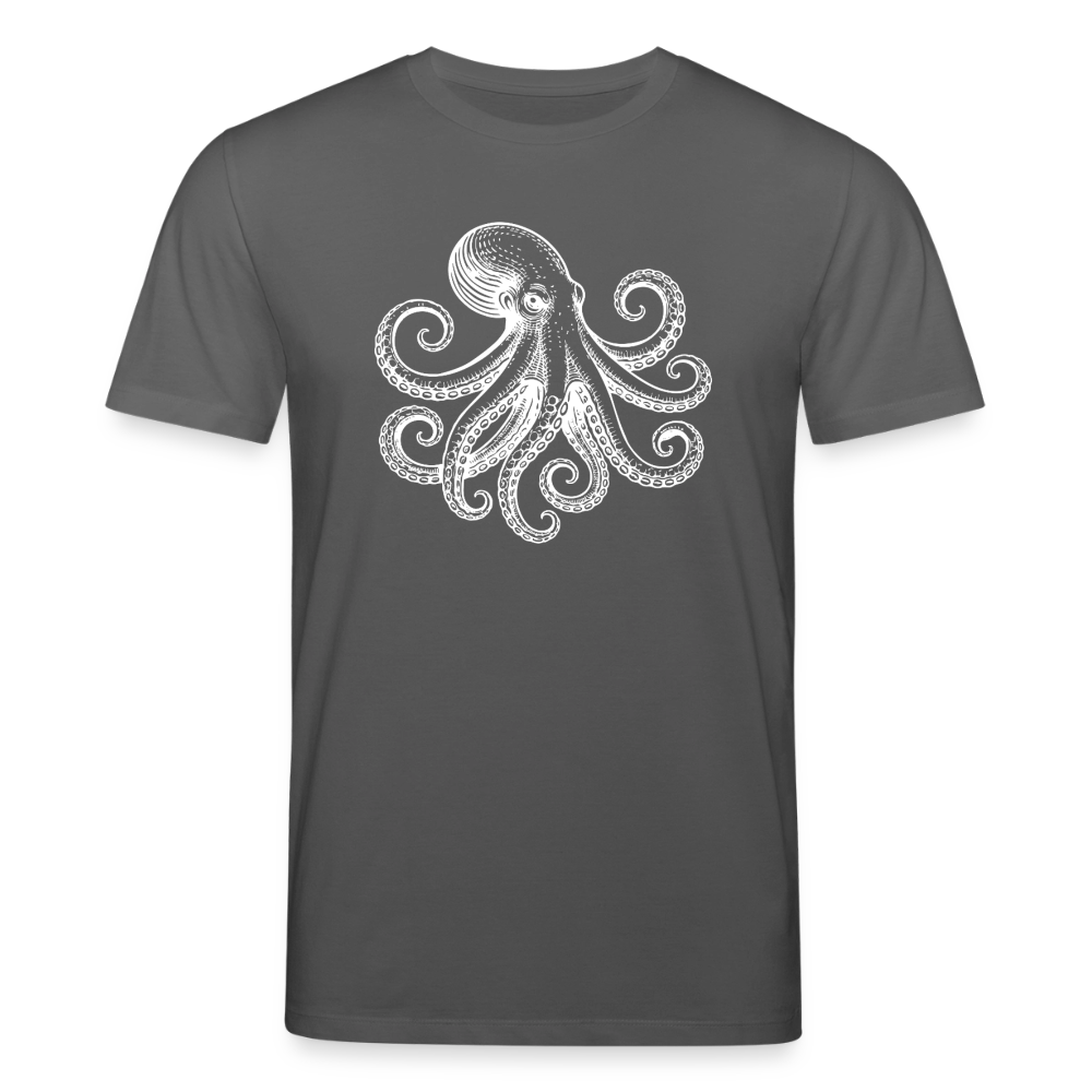 T-Shirt: Pulpo white - Anthrazit