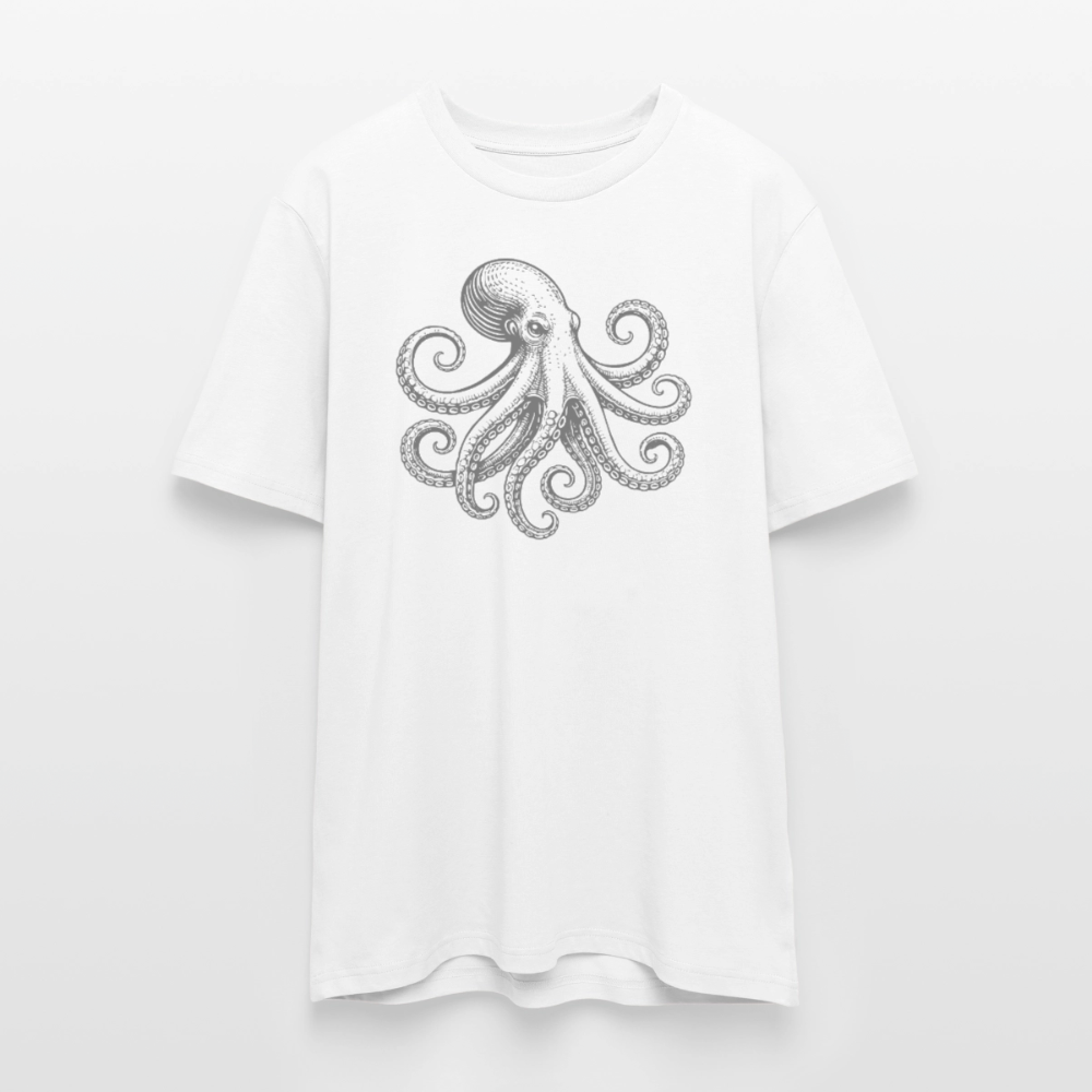 T-Shirt: Pulpo grau - Weiß
