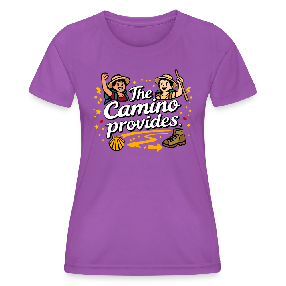 Frauen Funktions-T-Shirt: The Camino provides - Violett
